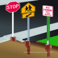 Hot Dipping Galvanized Road Warning Sign Support Square Post